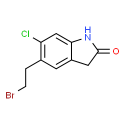 ChemSpider 2D Image | 5-(2-Bromoethyl)-6-chloro-1,3-dihydro-2H-indol-2-one | C10H9BrClNO