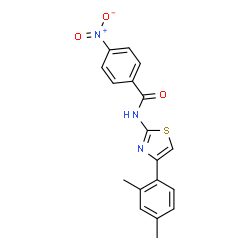 ChemSpider 2D Image | N-[4-(2,4-Dimethylphenyl)-1,3-thiazol-2-yl]-4-nitrobenzamide | C18H15N3O3S