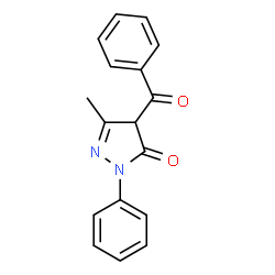 ChemSpider 2D Image | 1-phenyl-3-methyl-4-benzoyl-5-pyrazolone | C17H14N2O2