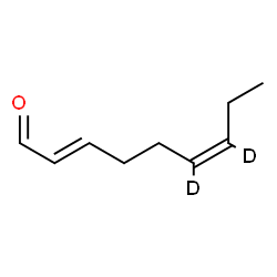 ChemSpider 2D Image | (2E,6Z)-(6,7-~2~H_2_)-2,6-Nonadienal | C9H12D2O