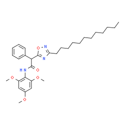 ChemSpider 2D Image | 2-(3-Dodecyl-1,2,4-oxadiazol-5-yl)-2-phenyl-N-(2,4,6-trimethoxyphenyl)acetamide | C31H43N3O5