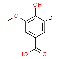 ChemSpider 2D Image | 4-Hydroxy-3-methoxy(5-~2~H)benzoic acid | C8H7DO4