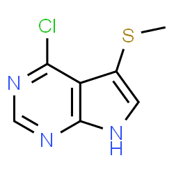 ChemSpider 2D Image | 4-Chloro-5-(methylsulfanyl)-7H-pyrrolo[2,3-d]pyrimidine | C7H6ClN3S