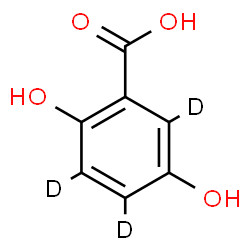 ChemSpider 2D Image | 2,4,5-trideuterio-3,6-dihydroxy-benzoic acid | C7H3D3O4