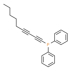 ChemSpider 2D Image | 1,3-Nonadiyn-1-yl(diphenyl)phosphine | C21H21P