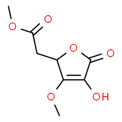 ChemSpider 2D Image | Methyl (4-hydroxy-3-methoxy-5-oxo-2,5-dihydro-2-furanyl)acetate | C8H10O6