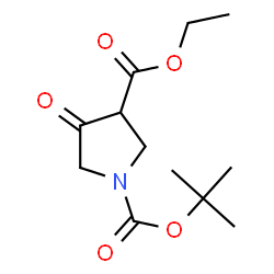 ChemSpider 2D Image | 1-tert-butyl 3-Ethyl 4-oxopyrrolidine-1,3-dicarboxylate | C12H19NO5