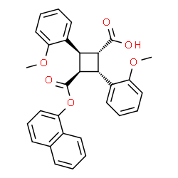 ChemSpider 2D Image | (2S,4S)-2,4-Bis(2-methoxyphenyl)-3-[(1-naphthyloxy)carbonyl]cyclobutanecarboxylic acid | C30H26O6