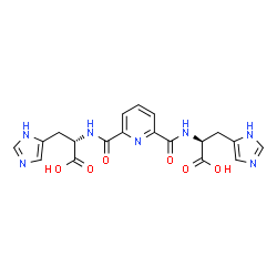 ChemSpider 2D Image | (2S,2'S)-2,2'-[2,6-Pyridinediylbis(carbonylimino)]bis[3-(1H-imidazol-5-yl)propanoic acid] | C19H19N7O6