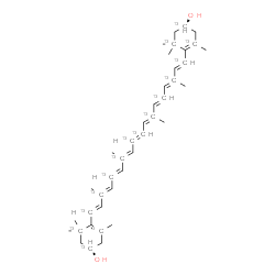 ChemSpider 2D Image | (3R,3'R)-(1,1',3,3',5,5',7,7',9,9',11,11',13,13',15,15'-~13~C_16_)-beta,beta-Carotene-3,3'-diol | C2413C16H56O2