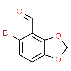 ChemSpider 2D Image | 5-Bromo-1,3-benzodioxole-4-carbaldehyde | C8H5BrO3