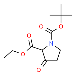ChemSpider 2D Image | 1-(tert-butyl) 2-ethyl 3-oxopyrrolidine-1,2-dicarboxylate | C12H19NO5