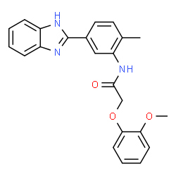ChemSpider 2D Image | N-[5-(1H-Benzimidazol-2-yl)-2-methylphenyl]-2-(2-methoxyphenoxy)acetamide | C23H21N3O3