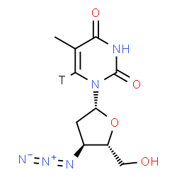 ChemSpider 2D Image | 3'-Azido-3'-deoxy(6-~3~H)thymidine | C10H12TN5O4