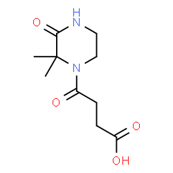 ChemSpider 2D Image | 4-(2,2-Dimethyl-3-oxo-1-piperazinyl)-4-oxobutanoic acid | C10H16N2O4
