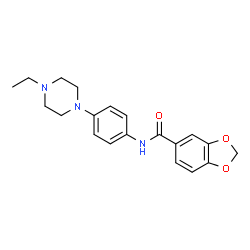 ChemSpider 2D Image | N-[4-(4-Ethyl-1-piperazinyl)phenyl]-1,3-benzodioxole-5-carboxamide | C20H23N3O3