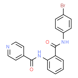 ChemSpider 2D Image | N-{2-[(4-Bromophenyl)carbamoyl]phenyl}isonicotinamide | C19H14BrN3O2