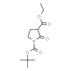 ChemSpider 2D Image | 1-tert-butyl 3-ethyl 2-oxopyrrolidine-1,3-dicarboxylate | C12H19NO5