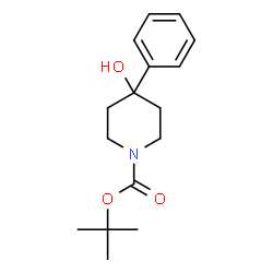 ChemSpider 2D Image | tert-Butyl 4-hydroxy-4-phenylpiperidine-1-carboxylate | C16H23NO3