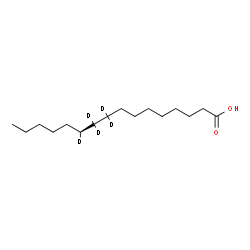 ChemSpider 2D Image | (11S)-(9,9,10,10,11-~2~H_5_)Hexadecanoic acid | C16H27D5O2