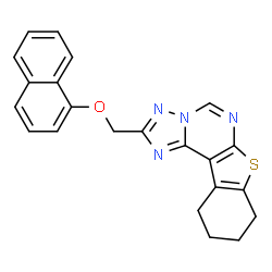 ChemSpider 2D Image | 2-[(1-Naphthyloxy)methyl]-8,9,10,11-tetrahydro[1]benzothieno[3,2-e][1,2,4]triazolo[1,5-c]pyrimidine | C22H18N4OS