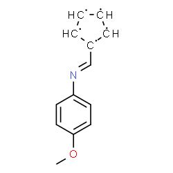 ChemSpider 2D Image | 1-{(E)-[(4-Methoxyphenyl)imino]methyl}-1,2,3,4,5-cyclopentanepentayl | C13H12NO