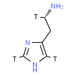 ChemSpider 2D Image | (1S)-2-[(2,5-~3~H_2_)-1H-Imidazol-4-yl](1-~3~H_1_)ethanamine | C5H6T3N3