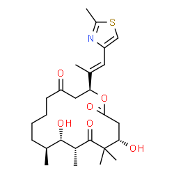 ChemSpider 2D Image | (4S,7R,8S,9S,16S)-4,8-Dihydroxy-5,5,7,9-tetramethyl-16-[(1E)-1-(2-methyl-1,3-thiazol-4-yl)-1-propen-2-yl]oxacyclohexadecane-2,6,14-trione | C26H39NO6S