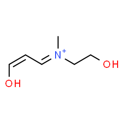 ChemSpider 2D Image | (1E,2Z)-3-Hydroxy-N-(2-hydroxyethyl)-N-methyl-2-propen-1-iminium | C6H12NO2