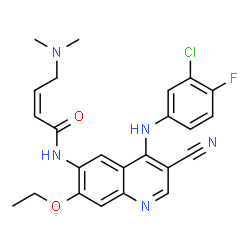 ChemSpider 2D Image | (2Z)-N-{4-[(3-Chloro-4-fluorophenyl)amino]-3-cyano-7-ethoxy-6-quinolinyl}-4-(dimethylamino)-2-butenamide | C24H23ClFN5O2