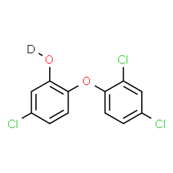 ChemSpider 2D Image | 5-Chloro-2-(2,4-dichlorophenoxy)(O-~2~H)phenol | C12H6DCl3O2