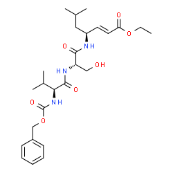 ChemSpider 2D Image | N-[(Benzyloxy)carbonyl]-L-valyl-N-[(2E,4S)-1-ethoxy-6-methyl-1-oxo-2-hepten-4-yl]-L-serinamide | C26H39N3O7