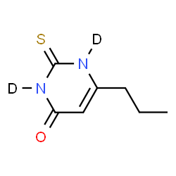 ChemSpider 2D Image | 6-Propyl-2-thioxo(1,3-~2~H_2_)-2,3-dihydro-4(1H)-pyrimidinone | C7H8D2N2OS