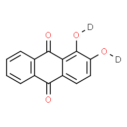 ChemSpider 2D Image | 1,2-Bis[(~2~H)hydroxy]-9,10-anthraquinone | C14H6D2O4