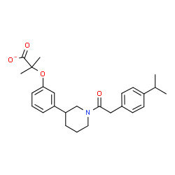 ChemSpider 2D Image | 2-(3-{1-[(4-Isopropylphenyl)acetyl]-3-piperidinyl}phenoxy)-2-methylpropanoate | C26H32NO4