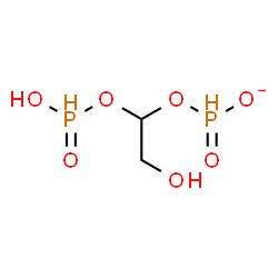 ChemSpider 2D Image | 2-Hydroxy-1-{[hydroxy(oxido)phosphoranyl]oxy}ethyl phosphonate | C2H7O7P2