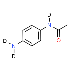 ChemSpider 2D Image | N-[4-(~2~H_2_)Aminophenyl](N-~2~H)acetamide | C8H7D3N2O