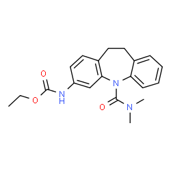 ChemSpider 2D Image | Ethyl [5-(dimethylcarbamoyl)-10,11-dihydro-5H-dibenzo[b,f]azepin-3-yl]carbamate | C20H23N3O3