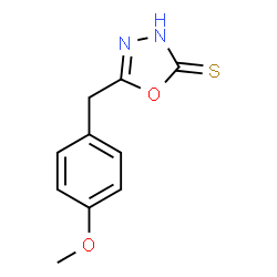 ChemSpider 2D Image | 5-(4-Methoxybenzyl)-1,3,4-oxadiazole-2(3H)-thione | C10H10N2O2S