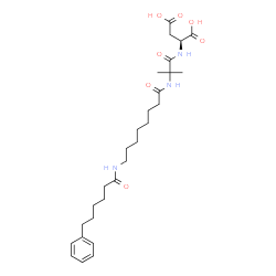 ChemSpider 2D Image | 2-Methyl-N-{8-[(6-phenylhexanoyl)amino]octanoyl}alanyl-L-aspartic acid | C28H43N3O7