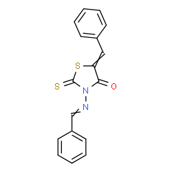 ChemSpider 2D Image | 5-Benzylidene-3-(benzylideneamino)-2-thioxo-1,3-thiazolidin-4-one | C17H12N2OS2