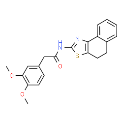 ChemSpider 2D Image | 2-(3,4-dimethoxyphenyl)-N-{4H,5H-naphtho[1,2-d][1,3]thiazol-2-yl}acetamide | C21H20N2O3S