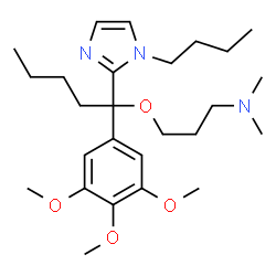 ChemSpider 2D Image | 3-{[1-(1-Butyl-1H-imidazol-2-yl)-1-(3,4,5-trimethoxyphenyl)pentyl]oxy}-N,N-dimethyl-1-propanamine | C26H43N3O4