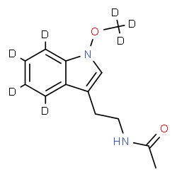 ChemSpider 2D Image | N-(2-{1-[(~2~H_3_)Methyloxy](4,5,6,7-~2~H_4_)-1H-indol-3-yl}ethyl)acetamide | C13H9D7N2O2