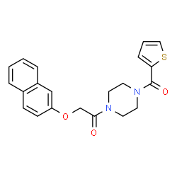 ChemSpider 2D Image | 2-(2-Naphthyloxy)-1-[4-(2-thienylcarbonyl)-1-piperazinyl]ethanone | C21H20N2O3S