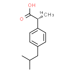 ChemSpider 2D Image | (2R)-2-(4-Isobutylphenyl)(3-~14~C)propanoic acid | C1214CH18O2