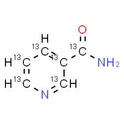 ChemSpider 2D Image | 3-(~13~C_5_)Pyridine(~13~C)carboxamide | 13C6H6N2O