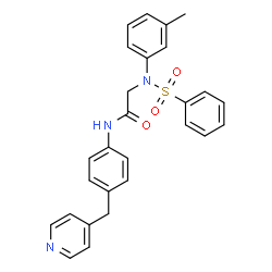 ChemSpider 2D Image | N~2~-(3-Methylphenyl)-N~2~-(phenylsulfonyl)-N-[4-(4-pyridinylmethyl)phenyl]glycinamide | C27H25N3O3S