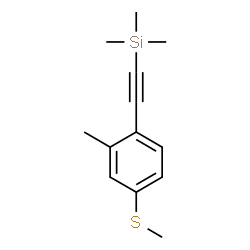 ChemSpider 2D Image | Trimethyl{[2-methyl-4-(methylsulfanyl)phenyl]ethynyl}silane | C13H18SSi