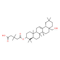 ChemSpider 2D Image | 5-{[(8xi,9xi,10xi,17xi)-28-Hydroxyolean-12-en-3-yl]oxy}-3,3-dimethyl-5-oxopentanoic acid | C37H60O5